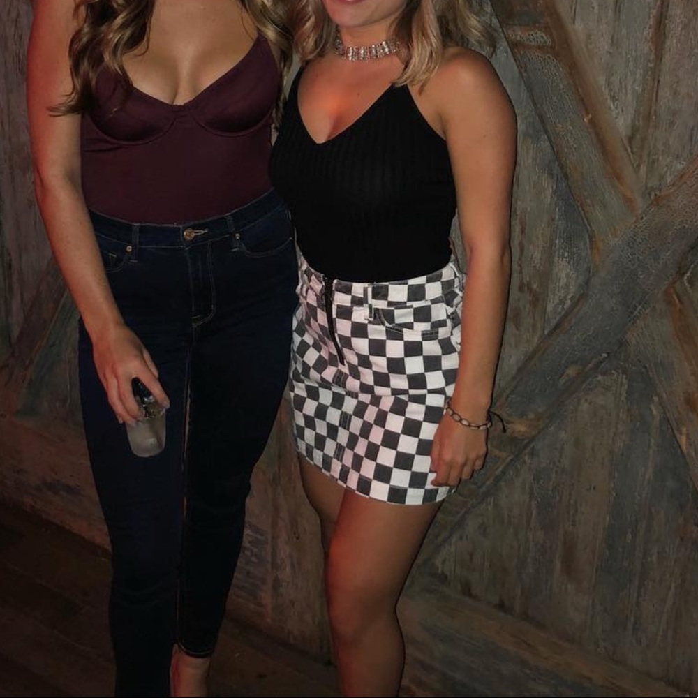 checkered skirt